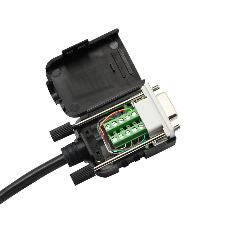 SinLoon DB9 Connector Adapter RS232 Serial Port D-SUB Adapter Plate Breakout Board Solder-Free (1-Pair Male+Female with Screwdriver, White Rubber Core) - Image 4